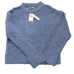 Abound BOUCLE CREW NECK PULLOVER SWEATER SZ M BLUE